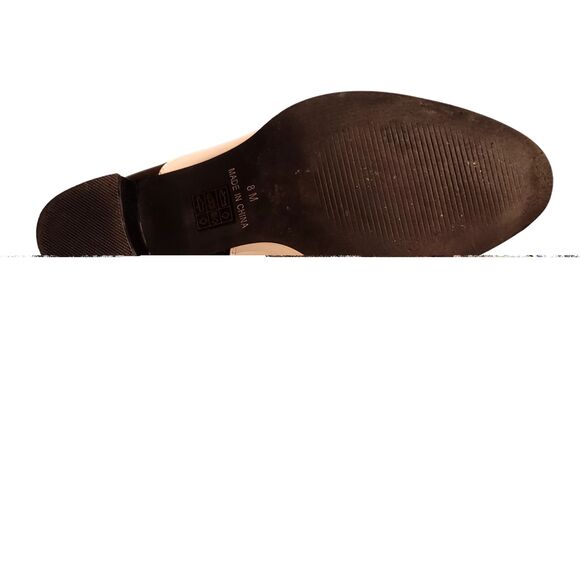 Midnight Velvet Size 8 Black & White Boots bootie 2.5" Block Heel Faux Leather - Picture 9 of 9